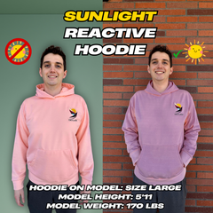 SUNSHIFT™ 2-in-1 Color-Changing Hoodie – UV Sunlight Activated – Unisex Fit – Orange to Purple – Lightweight & Breathable