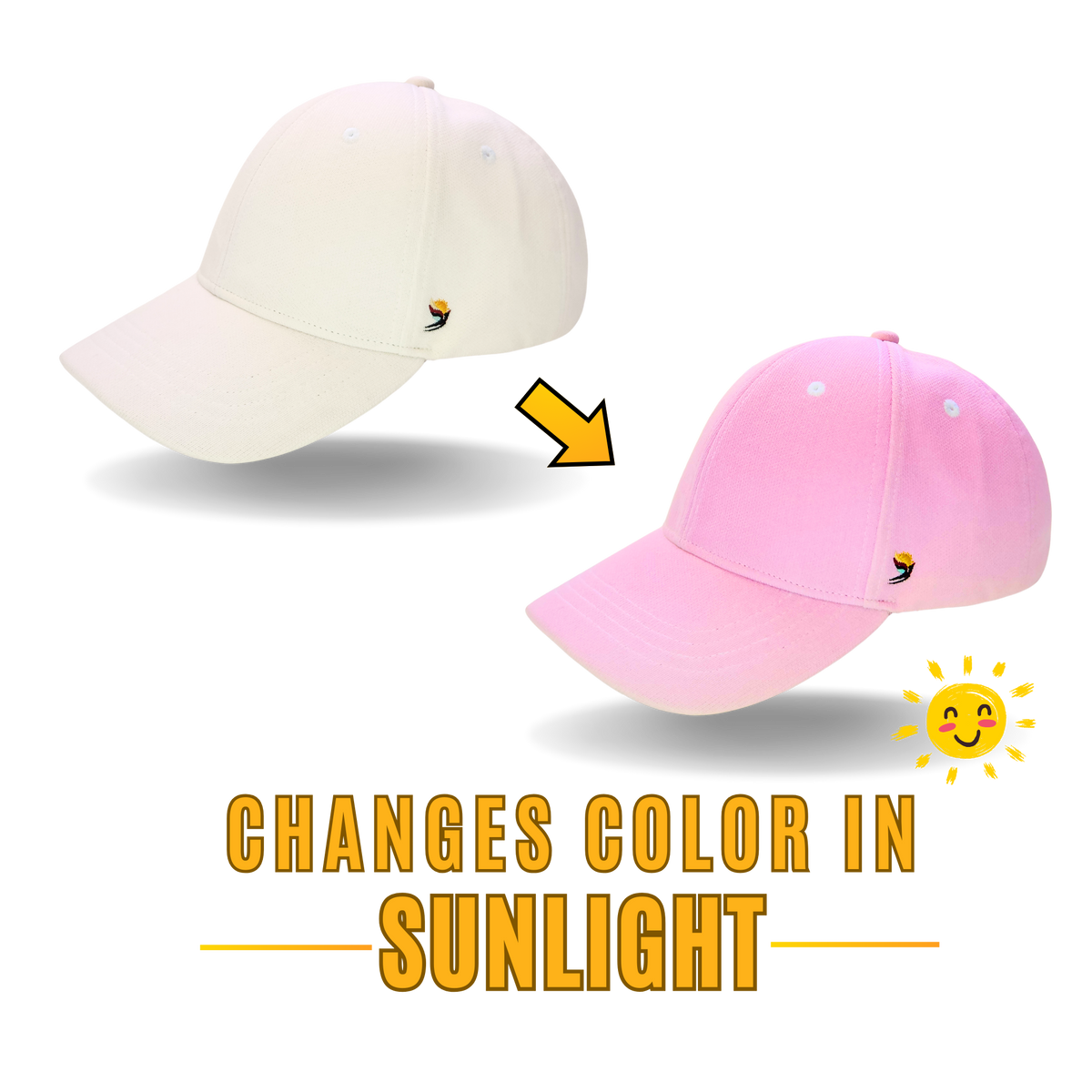 DAYLARK™ SUNSHIFT™ - WHITE TO PINK COLOR CHANGING ADJUSTABLE HAT